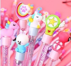 BÚT BI NƯỚC MÀU ĐEN KIM TUYẾN HỌA TIẾT HOẠT HÌNH XINH XẮN NGÒI 0.38MM T-CRAFT ^^
