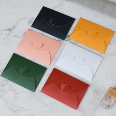 SET 5 BAO THƯ ÁNH KIM 250GSM KHOÁ TIM MINI KÍCH THƯỚC 70x105mm NHIỀU MÀU SẮC T.CRAFT HOUSE