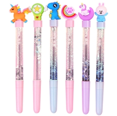 BÚT BI NƯỚC MÀU ĐEN KIM TUYẾN HỌA TIẾT HOẠT HÌNH XINH XẮN NGÒI 0.38MM T-CRAFT ^^