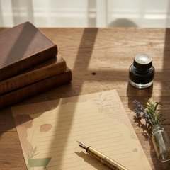 SET 5 GIẤY KRAFT VIẾT THƯ A5 PHONG CÁCH VINTAGE T.CRAFT HOUSE - MẪU 2