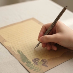 SET 5 GIẤY KRAFT VIẾT THƯ A5 PHONG CÁCH VINTAGE T.CRAFT HOUSE - MẪU 2