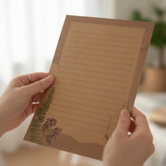 SET 5 GIẤY KRAFT VIẾT THƯ A5 PHONG CÁCH VINTAGE T.CRAFT HOUSE - MẪU 2