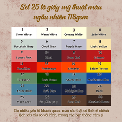 SET 25 TỜ GIẤY MỸ THUẬT KÍCH THƯỚC 10x20cm DÀY 118GSM LÀM BÌA THIỆP/ CRAPBOOK T.CRAFT HOUSE