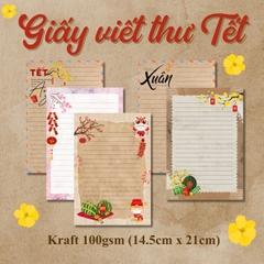 SET 5 GIẤY KRAFT VIẾT THƯ A5 CHỦ ĐỀ TẾT T.CRAFT HOUSE