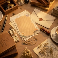 SET 5 GIẤY KRAFT VIẾT THƯ A5 PHONG CÁCH VINTAGE T.CRAFT HOUSE - MẪU 2