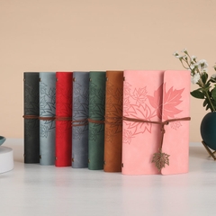 SỔ TAY DA HOẠ TIẾT LÁ PHONG CHÌM PHONG CÁCH VINTAGE T.CRAFT HOUSE