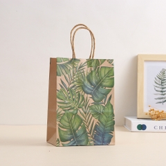 TÚI GIẤY ĐỰNG QUÀ HỌA TIẾT LÁ SINH ĐỘNG VÀ DỄ THƯƠNG T.CRAFT HOUSE