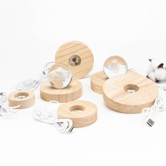 ĐẾ TRÒN ĐÈN LED 3D BẰNG GỖ TRANG TRÍ DIY SIÊU TIỆN LỢI T.CRAFT HOUSE-NVLG