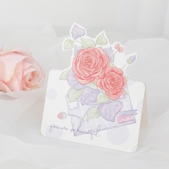 THIỆP IN MINI DỄ THƯƠNG CHỦ ĐỀ "NHỮNG BÔNG HOA RỰC RỠ" T.CRAFT HOUSE (KHÔNG GỒM BAO THƯ) - MẪU 1