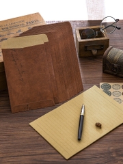 SET GIẤY KRAFT VIẾT THƯ A5 PHONG CÁCH VINTAGE T.CRAFT HOUSE