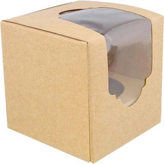 HỘP ĐỰNG BÁNH CUPCAKE HOẶC QUÀ TẶNG MẶT MICA GIẤY KRAFT PHONG CÁCH CỔ ĐIỂN T.CRAFT HOUSE