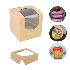 HỘP ĐỰNG BÁNH CUPCAKE HOẶC QUÀ TẶNG MẶT MICA GIẤY KRAFT PHONG CÁCH CỔ ĐIỂN T.CRAFT HOUSE