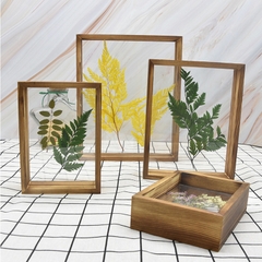 KHUNG HỘP GỖ ÉP HOA LÀM TRANH TRANG TRÍ 2 MẶT TRONG SUỐT ĐỂ BÀN T.CRAFT HOUSE-NVLG