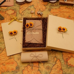 COMBO THIỆP KRAFT HOA KÈM BAO THƯ NÚT GÀI TRÁI TIM T.CRAFT HOUSE