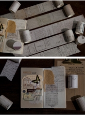 CUỘN BĂNG DÍNH PHONG CÁCH WASHI RETRO PAPER TAPE TRANG TRÍ SỔ, LƯU BÚT T-CRAFT ^^