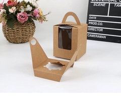 HỘP ĐỰNG BÁNH CUPCAKE HOẶC QUÀ TẶNG MẶT MICA GIẤY KRAFT PHONG CÁCH CỔ ĐIỂN T.CRAFT HOUSE