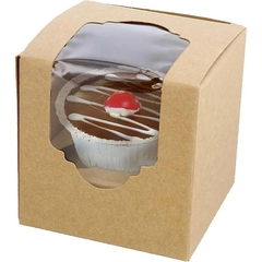 HỘP ĐỰNG BÁNH CUPCAKE HOẶC QUÀ TẶNG MẶT MICA GIẤY KRAFT PHONG CÁCH CỔ ĐIỂN T.CRAFT HOUSE