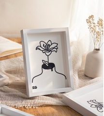 KHUNG HỘP GỖ MẶT THUỶ TINH 21x29.7x3cm LÀM TRANH TRANG TRÍ ĐỂ BÀN T.CRAFT HOUSE-NVLG