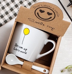 TÁCH TRÀ/ CÀ PHÊ BẰNG GỐM SỨ NHIỀU HÌNH ẢNH DỄ THƯƠNG, TIỆN DỤNG CÓ KÈM MUỖNG T-CRAFT ^^