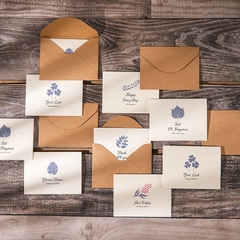 COMBO THIỆP IN VÀ BAO THƯ KRAFT CHỦ ĐỀ HOA PHONG CÁCH VINTAGE CÙNG THÔNG ĐIỆP Ý NGHĨA T.CRAFT HOUSE