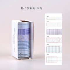 SET 6 CUỘN WASHI TAPE CARO TRANG TRÍ TẬP VỞ/ NHẬT KÍ T-CRAFT ^^