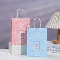 TÚI GIẤY ĐỰNG QUÀ TẶNG HÀN QUỐC HỌA TIẾT BÔNG HOA XINH XẮN “FOR YOU” T.CRAFT HOUSE