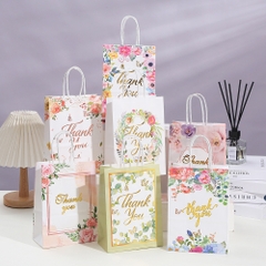 TÚI GIẤY ĐỰNG QUÀ THANK YOU ÁNH KIM HỌA TIẾT DỄ THƯƠNG PHONG CÁCH HÀN QUỐC T.CRAFT HOUSE