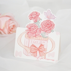 THIỆP IN MINI DỄ THƯƠNG CHỦ ĐỀ "NHỮNG BÔNG HOA RỰC RỠ" T.CRAFT HOUSE (KHÔNG GỒM BAO THƯ) - MẪU 1