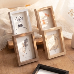KHUNG HỘP GỖ MẶT THUỶ TINH 21x29.7x3cm LÀM TRANH TRANG TRÍ ĐỂ BÀN T.CRAFT HOUSE-NVLG