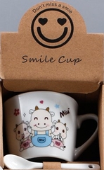 TÁCH TRÀ/ CÀ PHÊ BẰNG GỐM SỨ NHIỀU HÌNH ẢNH DỄ THƯƠNG, TIỆN DỤNG CÓ KÈM MUỖNG T-CRAFT ^^