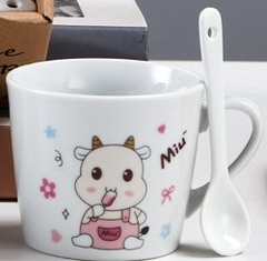 TÁCH TRÀ/ CÀ PHÊ BẰNG GỐM SỨ NHIỀU HÌNH ẢNH DỄ THƯƠNG, TIỆN DỤNG CÓ KÈM MUỖNG T-CRAFT ^^