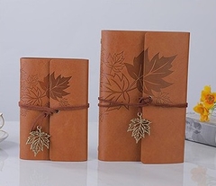 SỔ TAY DA HOẠ TIẾT LÁ PHONG CHÌM PHONG CÁCH VINTAGE T.CRAFT HOUSE