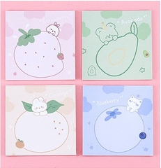 COMBO 4 LOẠI GIẤY NHỚ HÌNH VUÔNG CHỦ ĐỀ TRÁI CÂY ĐANG DẠNG, MÀU SẮC T-CRAFT  ^^