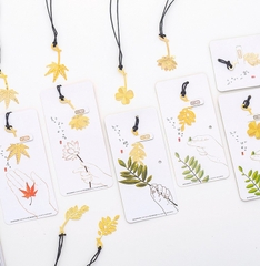 THẺ ĐÁNH DẤU SÁCH BOOKMARK BẰNG KIM LOẠI CAO CẤP HÌNH CỎ VÀNG T-CRAFT