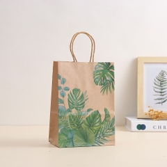 TÚI GIẤY ĐỰNG QUÀ HỌA TIẾT LÁ SINH ĐỘNG VÀ DỄ THƯƠNG T.CRAFT HOUSE