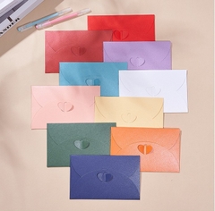 SET 5 BAO THƯ ÁNH KIM 250GSM KHOÁ TIM KÍCH THƯỚC 175x110mm NHIỀU MÀU SẮC T.CRAFT HOUSE