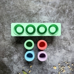 KHUÔN SILICON LOẠI 1 CAO CẤP LÀM SÁP THƠM, RESIN,THẠCH CAO, XÀ PHÒNG HÌNH TRỤ 4 KHUÔN T.CRAFT HOUSE