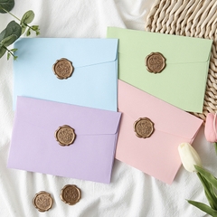 SET 5 BAO THƯ TRƠN 130GSM MÀU PASTEL NHẸ NHÀNG T.CRAFT HOUSE (KHÔNG BAO GỒM CON DẤU SÁP)