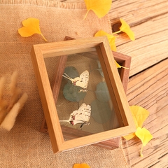 KHUNG HỘP GỖ ÉP HOA LÀM TRANH TRANG TRÍ 2 MẶT TRONG SUỐT ĐỂ BÀN T.CRAFT HOUSE-NVLG