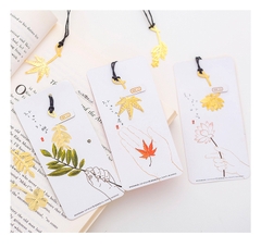 THẺ ĐÁNH DẤU SÁCH BOOKMARK BẰNG KIM LOẠI CAO CẤP HÌNH CỎ VÀNG T-CRAFT