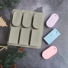 KHUÔN SILICON LOẠI 1 CAO CẤP LÀM SÁP THƠM, RESIN,THẠCH CAO, XÀ PHÒNG HÌNH CHỮ NHẬT VÀ ELIP T.CRAFT HOUSE