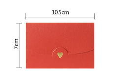 SET 5 BAO THƯ ÁNH KIM MINI TIM VÀNG 250GSM KÍCH THƯỚC 105x70mm NHIỀU MÀU SẮC T.CRAFT HOUSE