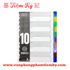 Bìa phân trang 10 phần nhựa CS