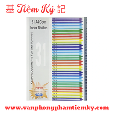 Bìa phân trang nhựa 31 số Trà My