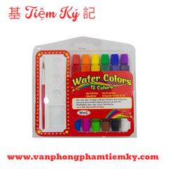 Bộ màu nước 12 màu dạng tuýp WinQ W-11 có Cọ, Vỹ Màu
