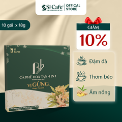 Cà Phê Hòa Tan 4in1 Vị Gừng - 10 gói/Hộp x 18g
