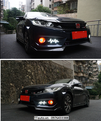 Cụm đèn led gầm trước sau kiểu tia chớp cho Civic 2016-2018 (Mẫu 1)