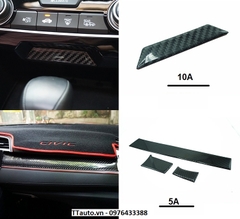 Trang trí nội thất bằng sợi carbon dẻo kiểu Si cho Civic 2016-2020