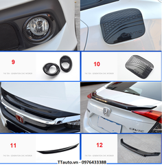 Tổng hợp các chi tiết Carbon ngoại thất Civic 2016-2020
