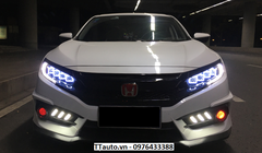 Cụm đèn pha LED kiểu Bugatti cho Civic 2016-2020